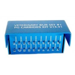 Veterinary bur Set #1 (F.G. carbides) w/alum bur block