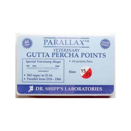 Parallax gutta percha 60mm Set (#15-140) 20 ea sz