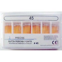 Gutta Percha Points (28mm) color coded #45