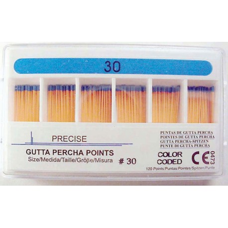 Gutta Percha Points (28mm) color coded #30