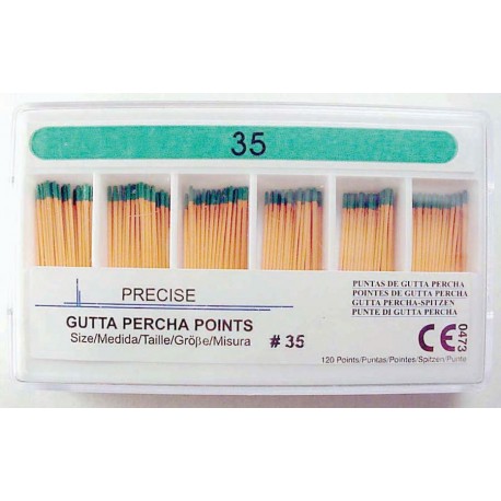Gutta Percha Points (28mm) color coded #35